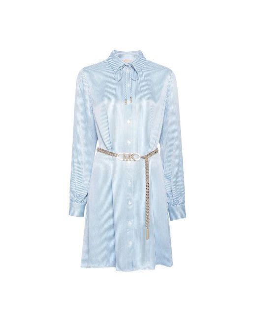 Michael Kors Blue Shirt Dresses