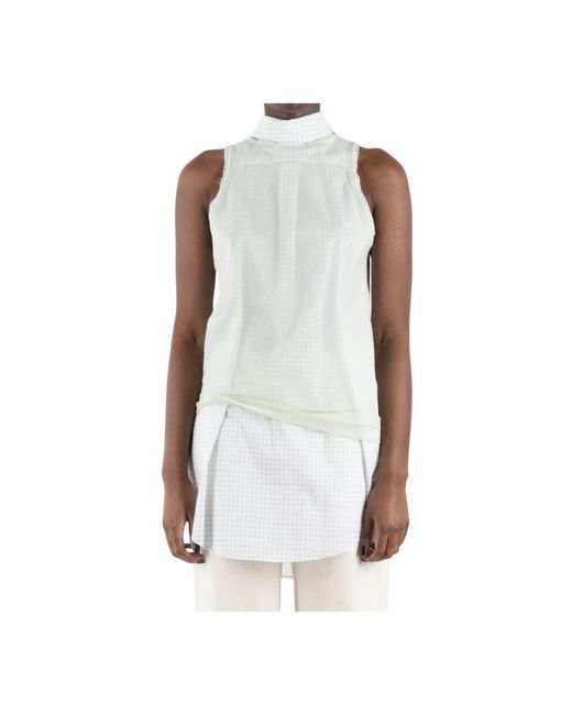 Maison Margiela Lichtgroen Katoenen T-Shirt in het White