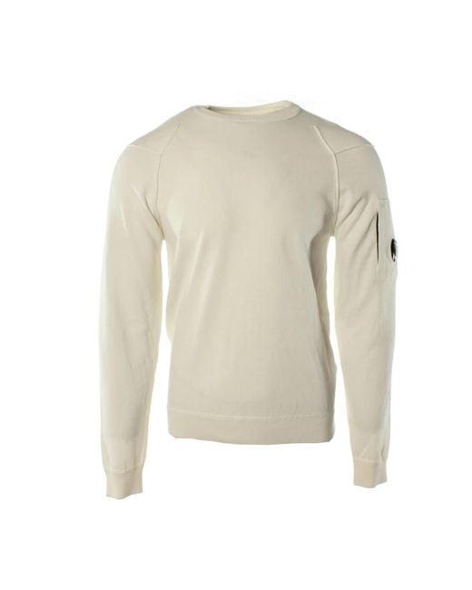 C P Company Round-Neck Knitwear in het White voor heren