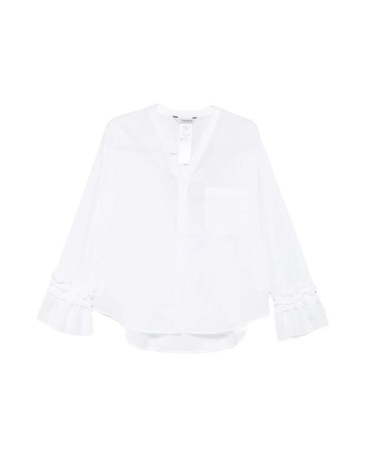 Max Mara Camicia Con Scollo A V in het White