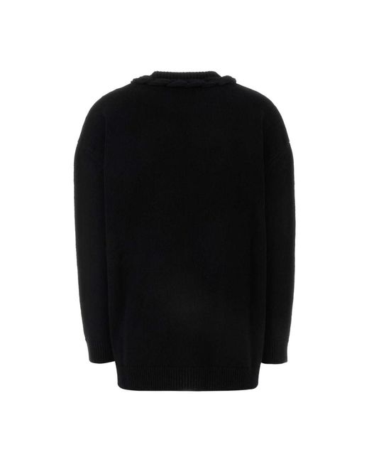 Valentino Garavani Black Round-Neck Knitwear