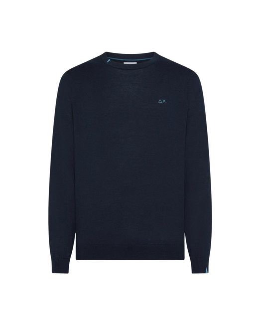 Sun 68 Blue Round-Neck Knitwear for men
