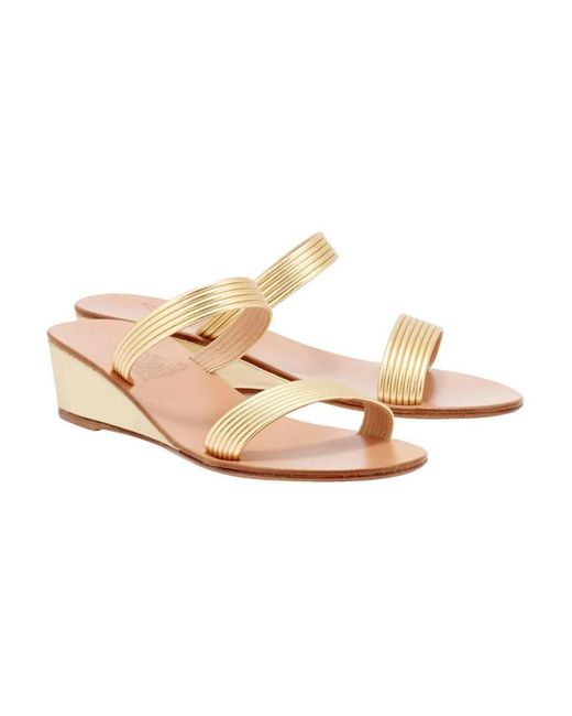Ancient Greek Sandals White Wedges