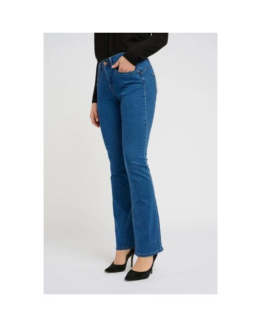 Cream Blue Bootcut Jeans