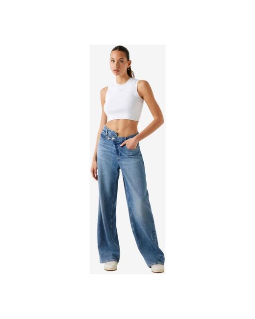 Guess Blue Sleeveless Tops