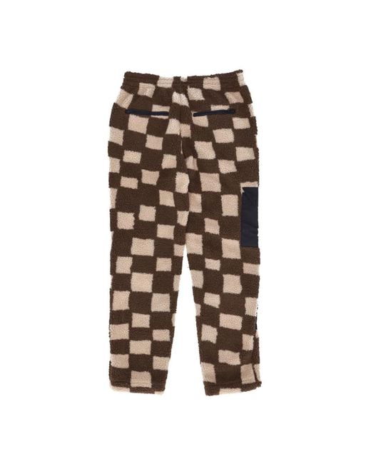 Market Broeken ,Bruin ,Polyester Sherpa Chess Club Broek Bruin in het Blue voor heren