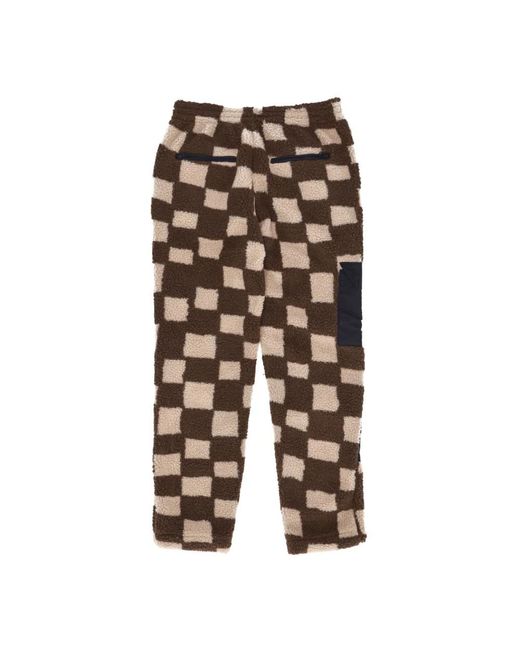 Market Broeken ,Bruin ,Polyester Sherpa Chess Club Broek Bruin in het Blue voor heren