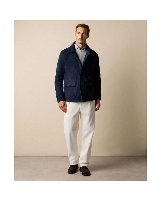 Brooks Brothers Blue Leather Jackets for men