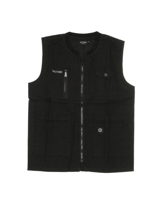 DOLLY NOIRE Jassen ,Zwart ,Polyester Ripstop Vest in het Black voor heren
