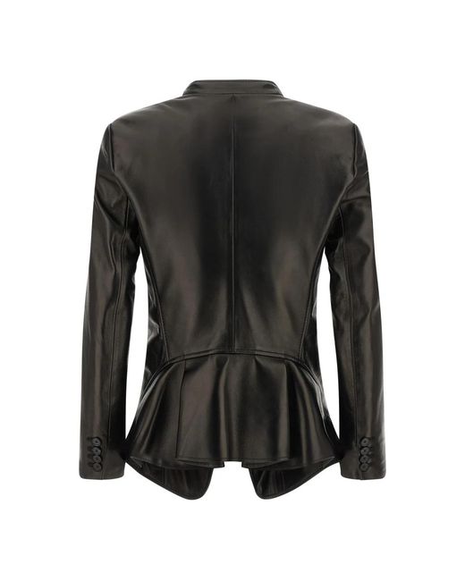 McQueen Black Leather Jackets