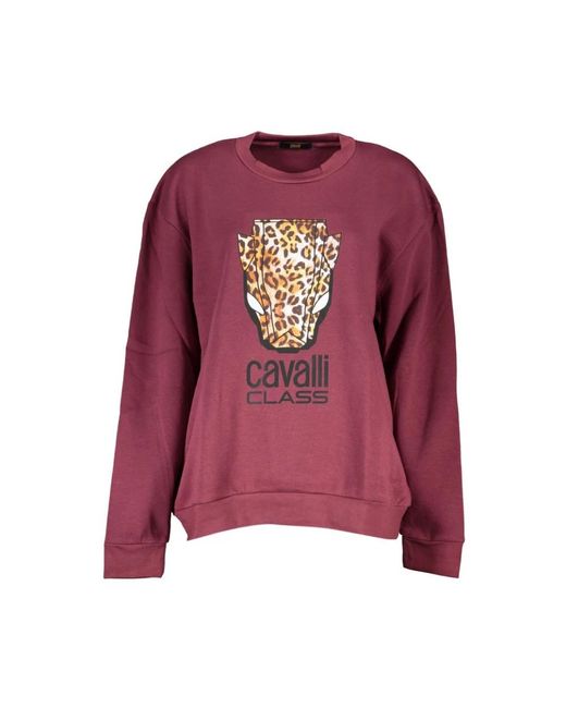 Roberto Cavalli Purple Polyester Sweatshirt