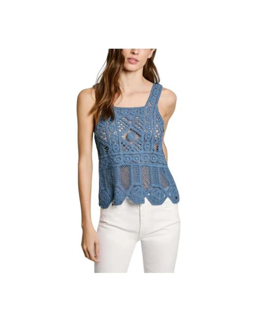 Pepe Jeans Blue Sleeveless Tops