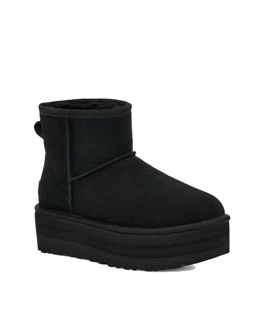 Ugg Black Schwarzer Wildleder-Stiefelette Mit Warmem Futter