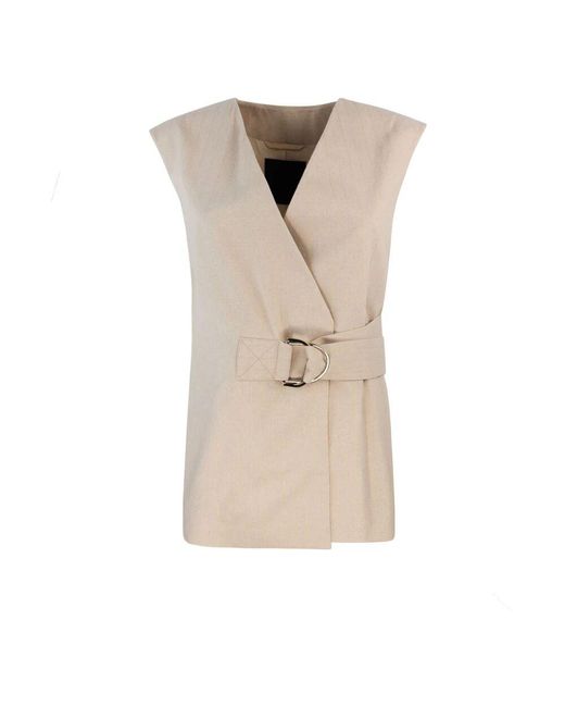Liu Jo Natural Goldene gestreifte lurex jacke