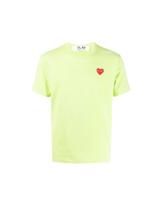 COMME DES GARÇONS PLAY Grünes t-shirt mit kurzen ärmeln und herz in Yellow für Herren