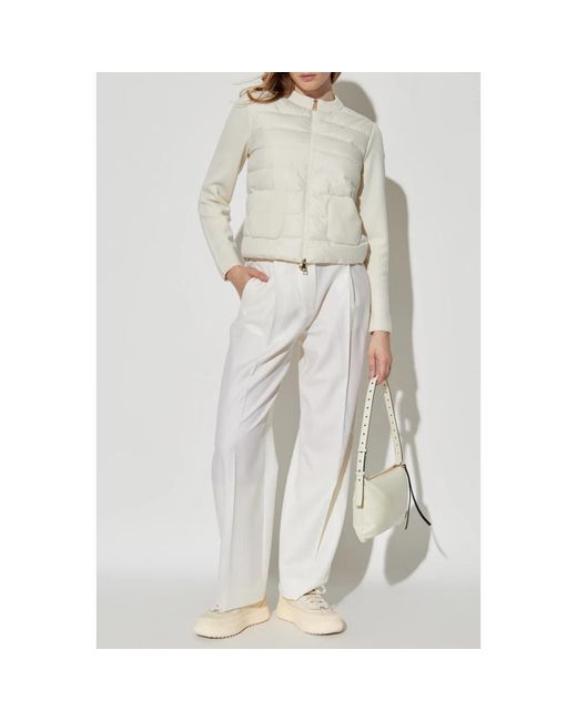 Moncler White Straight Trousers