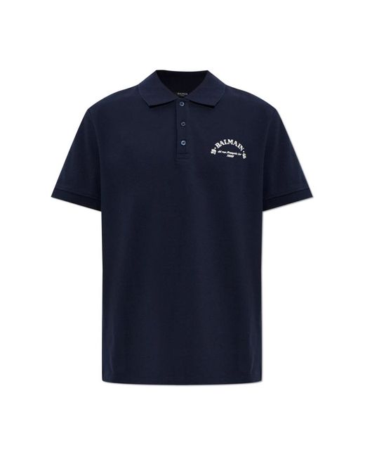 Balmain Polo Met Print in het Blue voor heren