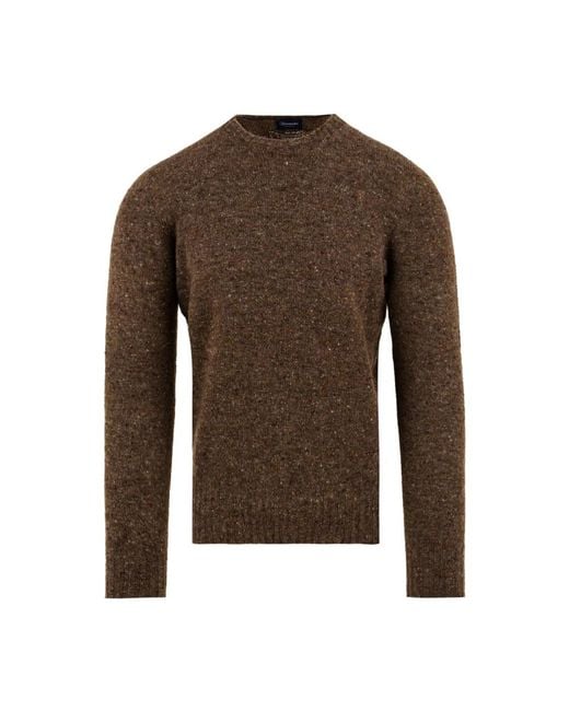 Drumohr Brown Round-Neck Knitwear for men