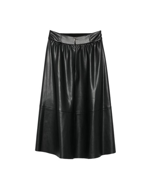 Liu Jo Zwarte A-Lijn Rok Met Knoopdetails in het Black