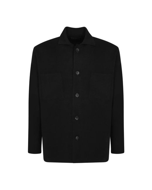 Dell'Oglio Wollen Overshirt in het Black voor heren