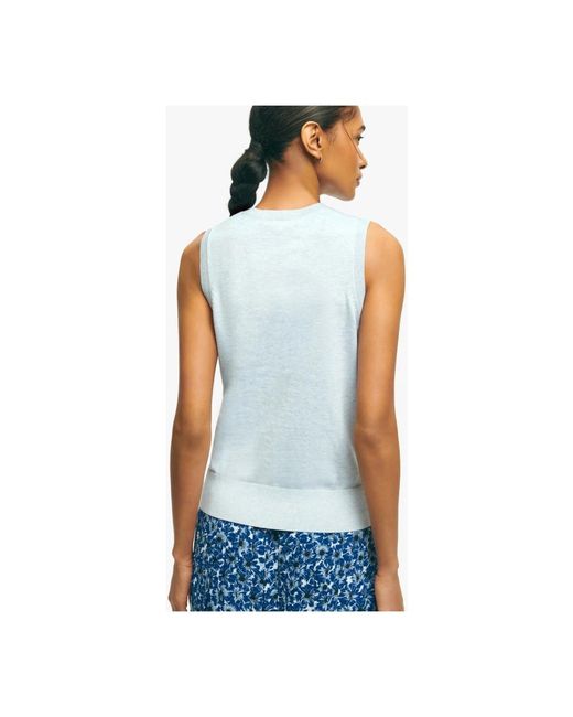 Brooks Brothers Tops ,Blauw ,Katoen Supima Katoen Jersey Top in het Blue