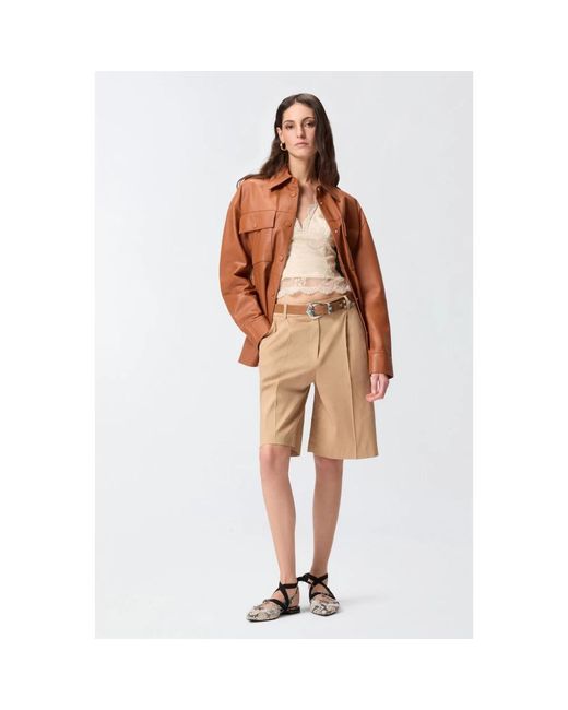 Pinko Tailored Bermuda Shorts in het Natural