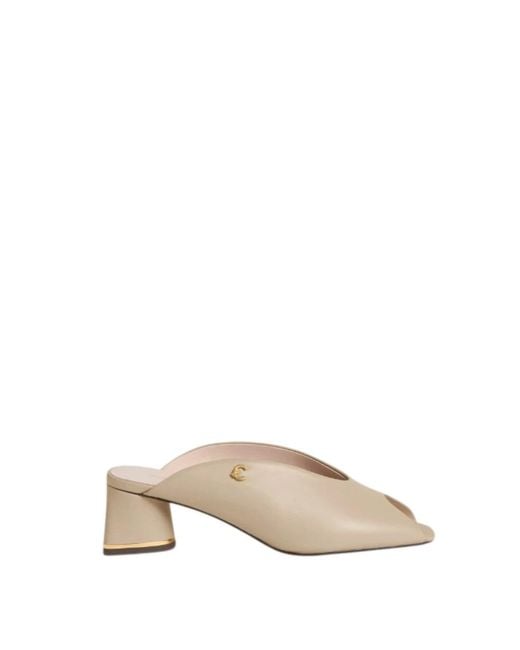 Coccinelle Natural Heeled Mules