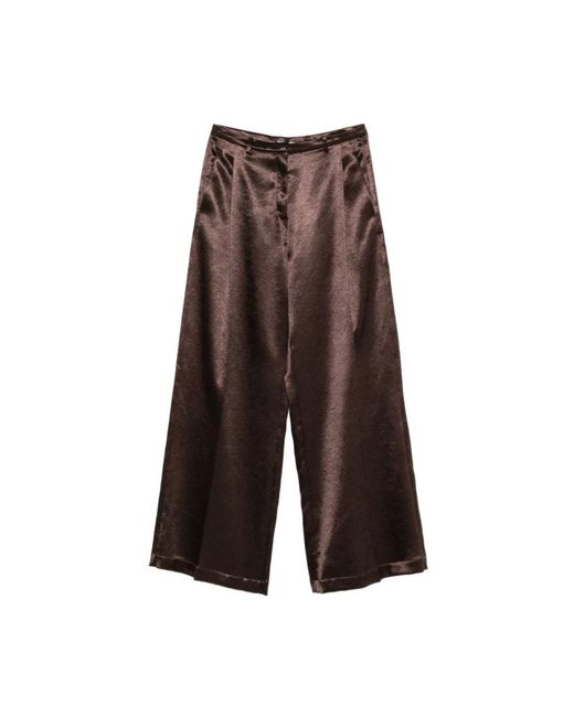 Alysi Brown Wide Trousers