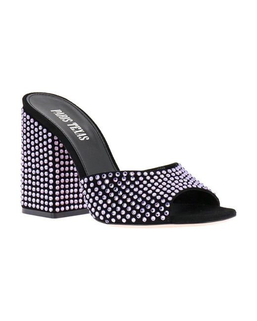 Paris Texas Blue Heeled Mules