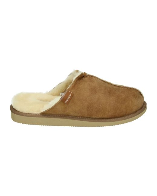 Shepherd Schoenen ,Bruin ,Suède Hugo Suède Pantoffels in het Brown voor heren