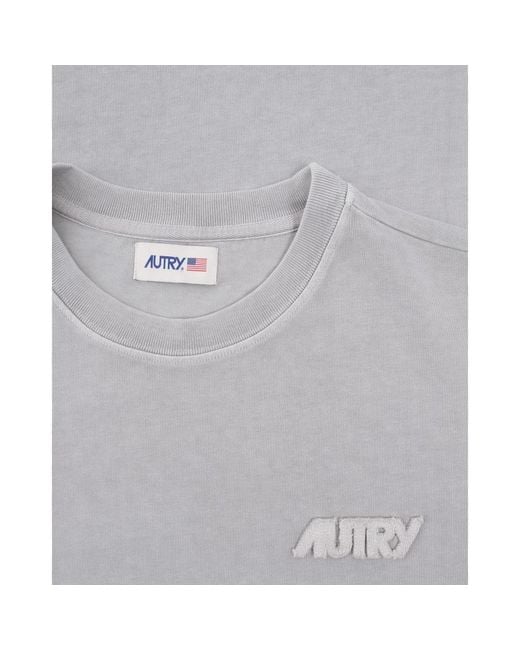 Autry Geripptes hals-t-shirt in Gray für Herren