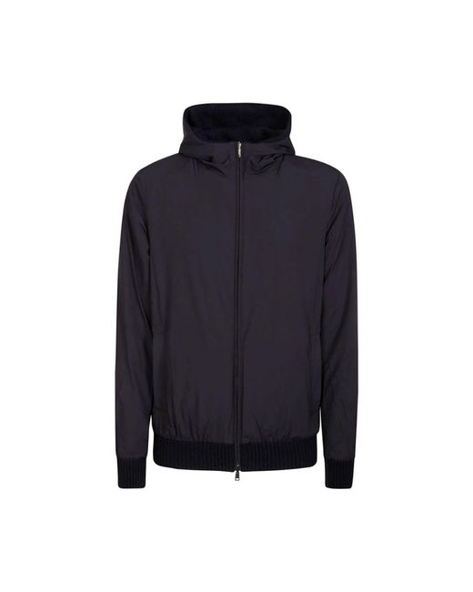 Herno Blauer Wendbarer Bomberjacke Mit Kapuze in Blue für Herren