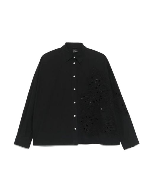 Pinko Overhemden ,Zwart ,Katoen Casual Langemouw Zwart Katoenen Shirt in het Black