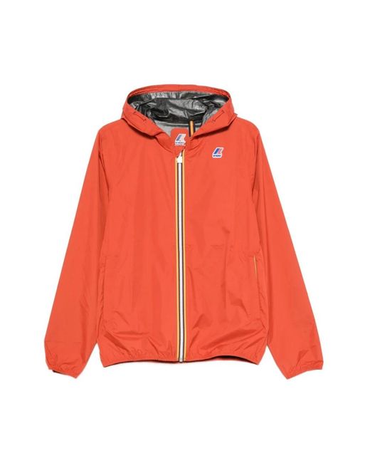 K-Way Logo-Patch Hooded Jacket in het Red voor heren