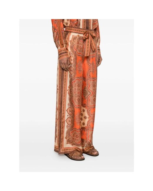Zimmermann Orange Wide Trousers