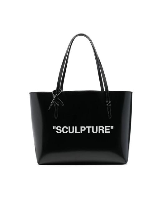 Bolso shopper con eslogan Off-White c/o Virgil Abloh de color Black
