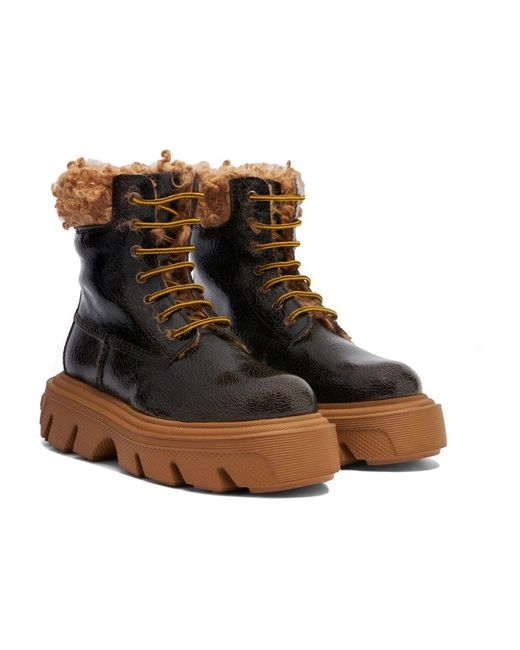 Lace-Up Boots di Casadei in Brown