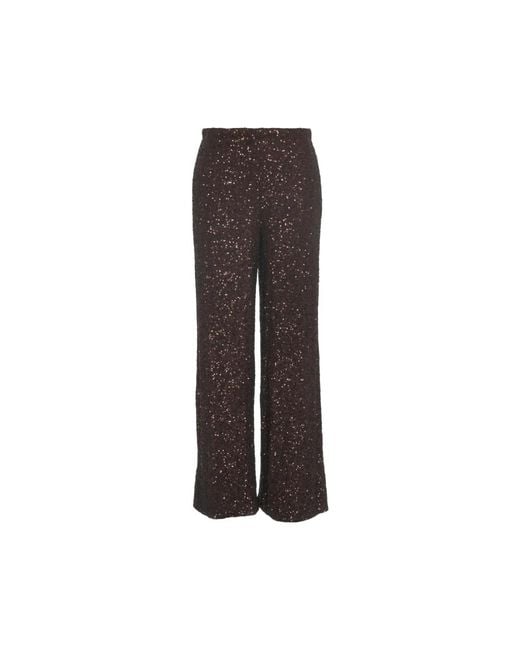 SOLOTRE Wide Trousers in het Brown