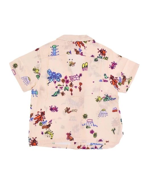 Obey Overhemden ,Veelkleurig ,Doodle Relaxte All Over Print Shirt in het Pink