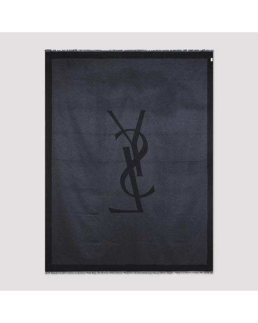 Saint Laurent Black Seidenschal