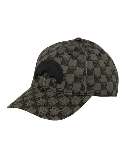 Sprayground Green Skull Checkered Cap