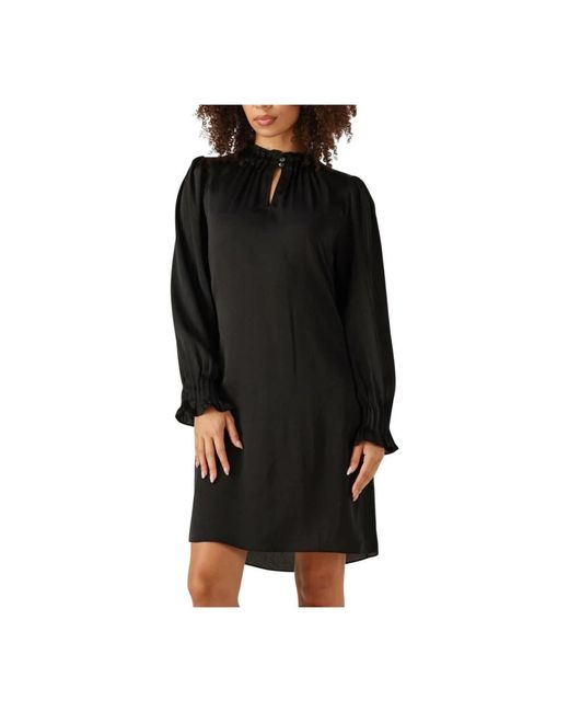 Bruuns Bazaar Kleedjes ,Zwart ,Polyester Zwarte Mini Jurk Voor Veelzijdige Stijl in het Black