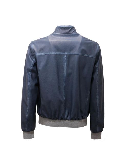 Freedomday Blue Leather Jackets for men