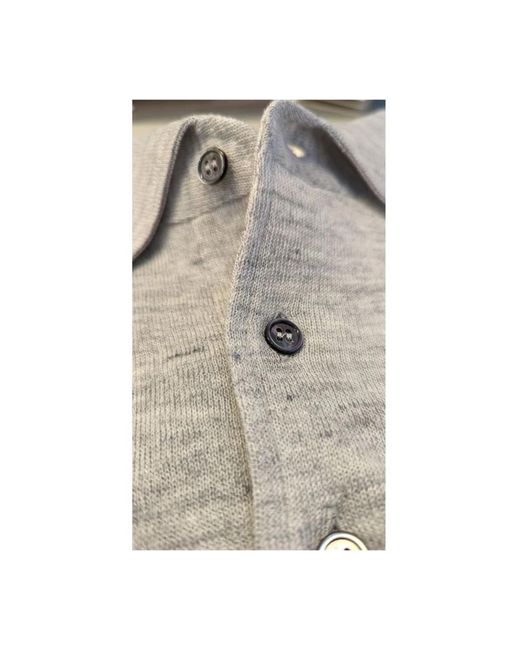 FILIPPO DE LAURENTIIS Gray Polo Shirts for men