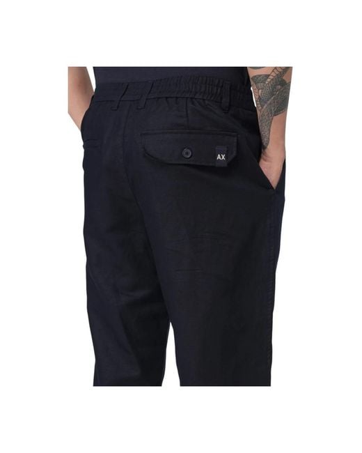 ARMANI EXCHANGE Blue Wide Trousers for men