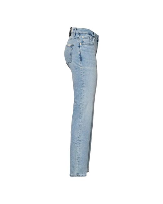7 For All Mankind Blue Straight Fit Jeans