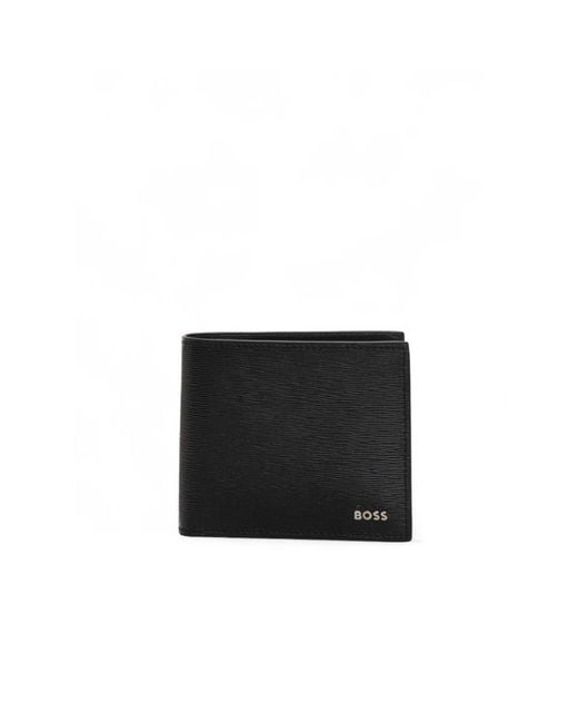 Boss Accessoires ,Zwart ,Leer Luminary Portemonnee Met Kaarthouder Vakken in het Black voor heren