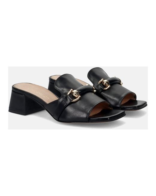 Sangiorgio Blue Heeled Mules