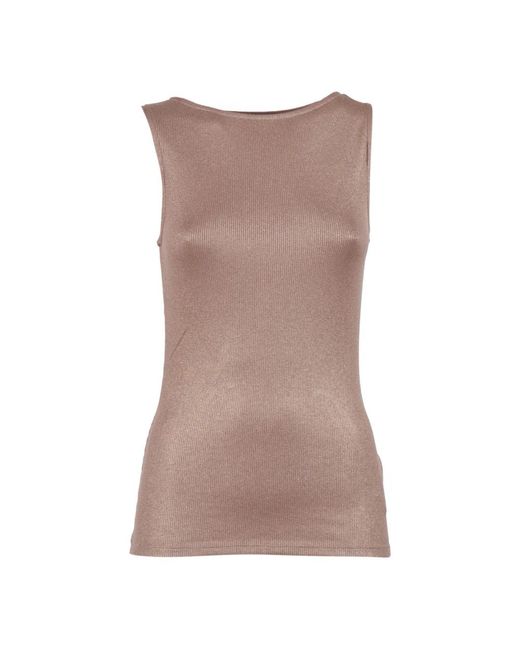 Majestic Filatures Brown Sleeveless Tops