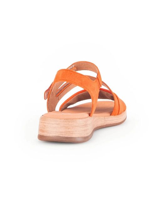 Gabor Orange Wildleder sandale - leichtgewicht